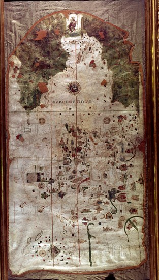 Map of Spain', 1500, work by the Spanish cartographer and pilot Juan de la Cosa.