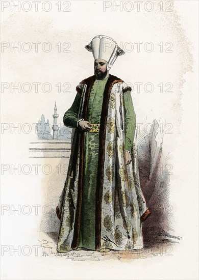 Suleiman III (1642-1691). Ottoman Sultan, engraving, 1870.