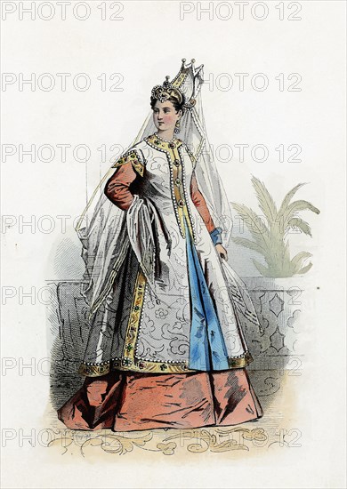 Roxelanel or Roxelana, wife of Suleiman II the Magnificent, 16th century, engraving, 1870.