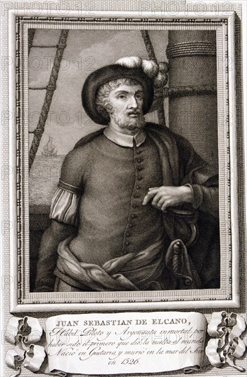 Juan Sebastián de Elcano (1476-1526), Spanish navigator and explorer, engravingof the  collection?