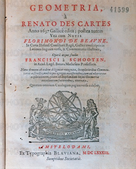 Cover of Geometry by Descartes, Volume I, 1683 edition..