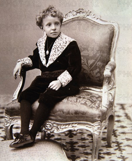Alfonso XIII, King of Spain. (1886-1941) photo of the king when was a child under the regency of ?