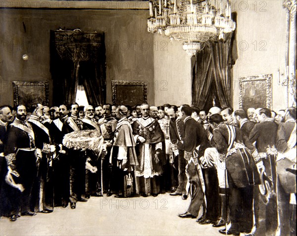 Presentation of the Principe de Asturias to the diplomatic corps and senior government officials,?