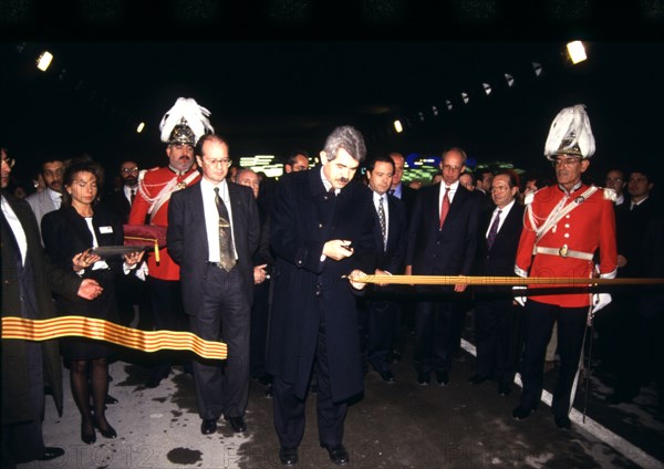 Pasqual Maragall (1941), major of Barcelona (1982-1997) in an inauguration of public works.