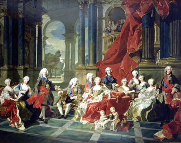 The family of Felipe V, oil painting, appear with the king, his second wife Elizabeth Farnese and?