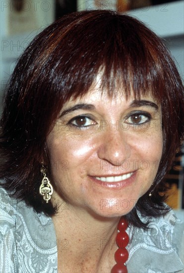 Rosa Montero (1951-), Spanish writer and journalist, photo from 1987.