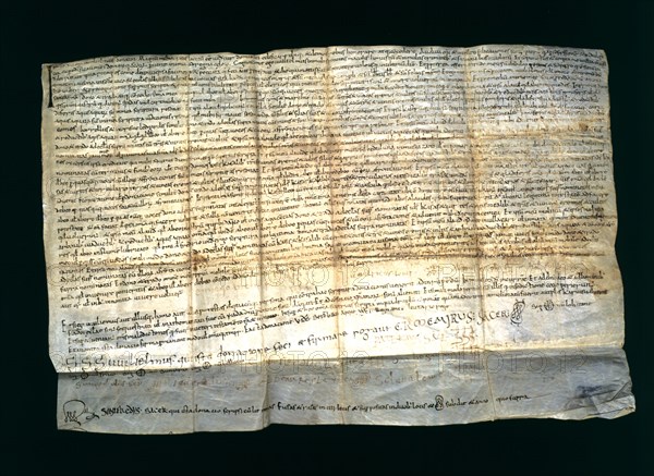Donation of the castles Les Espases and Esparreguera to the seu of Vic, parchment document dated ?