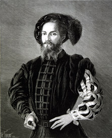 Cesar Borgia (1475-1507), ecclesiastical and political, engraving of Spanish and American Illustr?