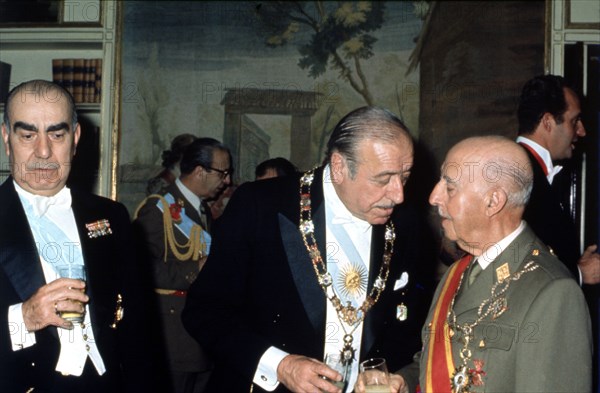 Visit to Spain of Hector Jose Campora (1909-1980) Argentine politician and president, with Genera?