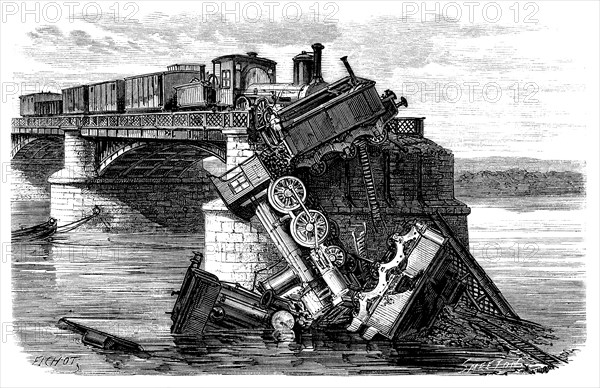 Franco - Prussian War, siege of Paris by the Germans, German train derailment on the bridge of th?