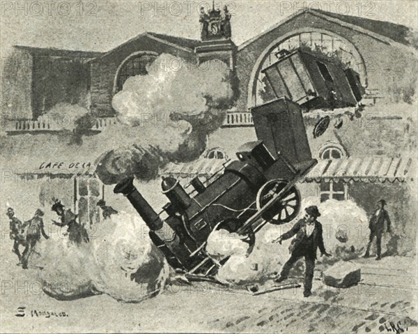 Railroad Accident in Montparnasse station in Paris, entering the train at high speed and jumping ?