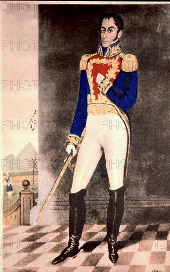Simon Bolivar 'The Liberator' (1783-1830), military, hero of the American Revolution.