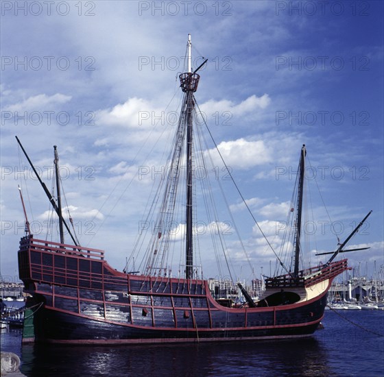 Reproduction of the Santa Maria ship with which Christopher Columbus made ??the voyage to America.