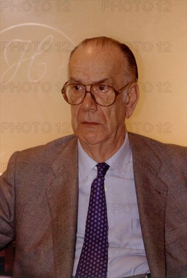 Camilo Jose Cela (1916-2002), Spanish writer and Nobel Prize of Literature, portrait 1991.