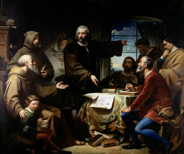 Columbus in the Rabida', oil of 1856, Christopher Columbus (1451-1506) Italian navigator in the ?