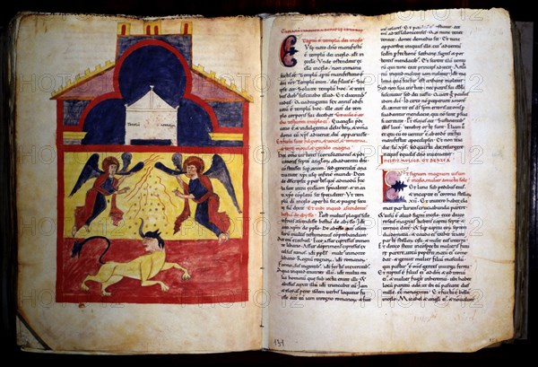 The Ark of the Covenant and the Beast, miniature in the 'Beatus of Turín' (Commentary on the Apoc?