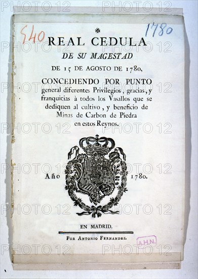 Royal Proclamation of King Charles III, 1780, privileges of the Crown to the vassals engaged in t?