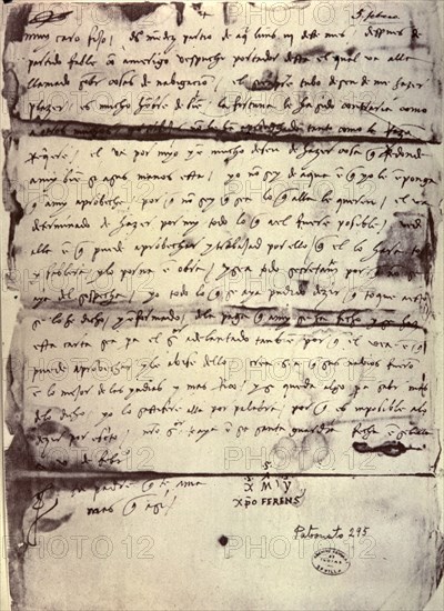 Christopher Columbus autograph letter written to his son Diego on 5th February 1505, it was given?