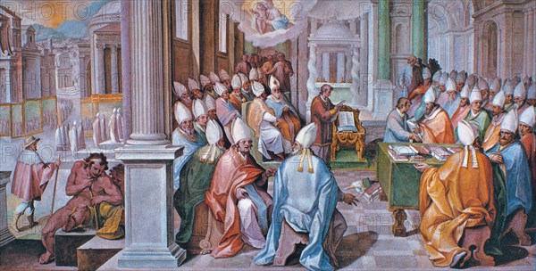 Council of Ephesus, held in 431 under Pope Celestine I and the reign of Theodosius the Younger, f?