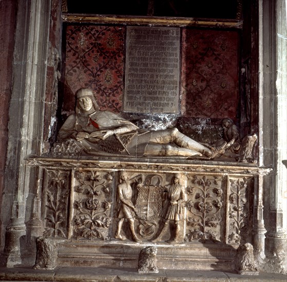 Doncel of Sigüenza', young nobleman Martín Vázquez de Arce (1460-1486), portrait statue in his to?