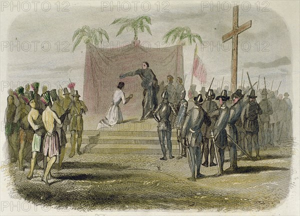 Baptism of the King of the island of Cebu and another five hundred Indians, by the expedition of ?