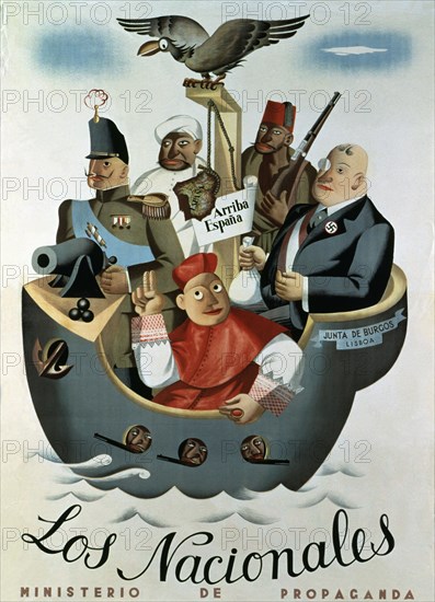 Spanish Civil War (1936 - 1939), 'The National', poster published by the Ministry of Propaganda i?