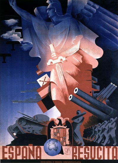 Spanish Civil War (1936 - 1939), 'Spain resurrects', poster published by the National Service of ?