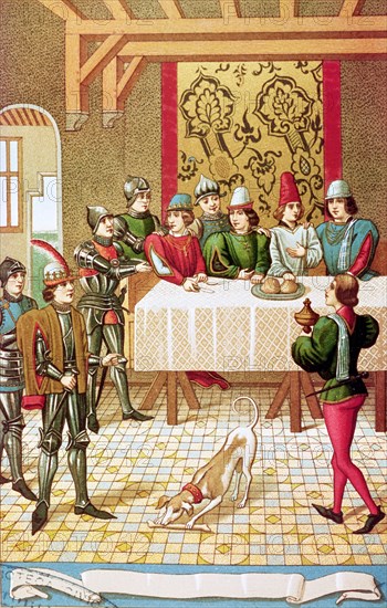 Arrest of Charles II of Navarre, miniature, Fermin and Didot, editor, 1880.