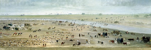 First and Second Army Corps formed to hear Mass on the shores of Batei, 1865, oil on canvas.