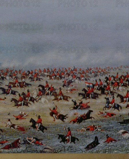 Battle of Tuyutí 1866. Detail of an oil on canvas.