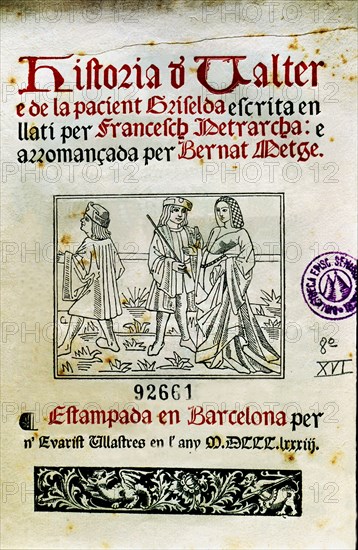 History of Valter and patient Griselda by Francesco Petrarca, facsimile of a 15th century manuscr?
