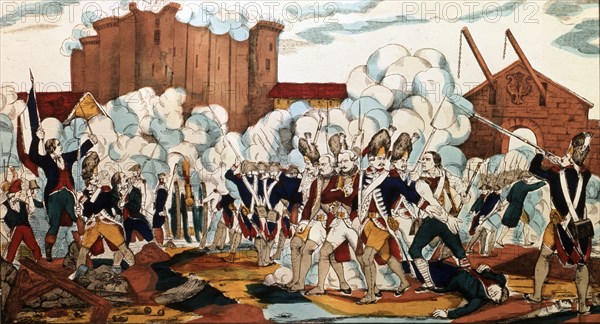 French Revolution, Bastille Day, July 14, 1789, lithograph.