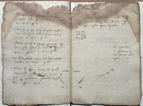 Document of acceptance of bills of exchange among merchants from Barcelona and Florence (1411).