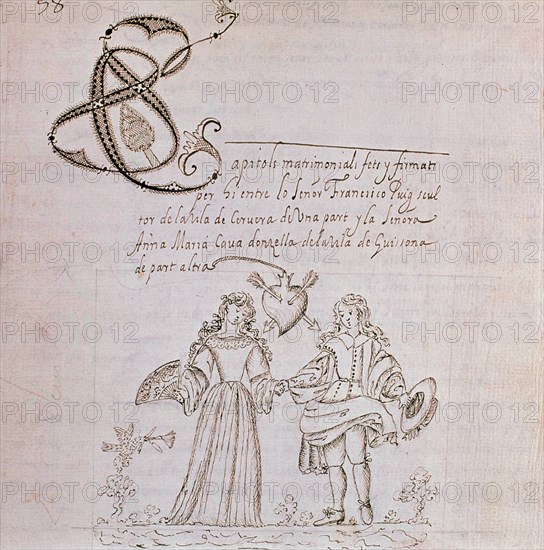 Marital Chapters 1676, drawing.