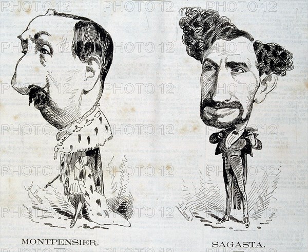 Duke of Montpensier (1824 - 1890), Práxedes Mateo Sagasta (1825 - 1903), revolutionary caricature?