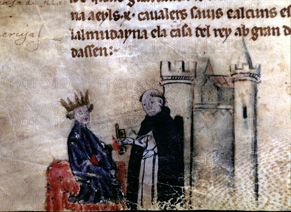 Jaime I 'The Conqueror' (1208-1276), King of Aragon and Catalonia with Miquel Fabra friar of the ?