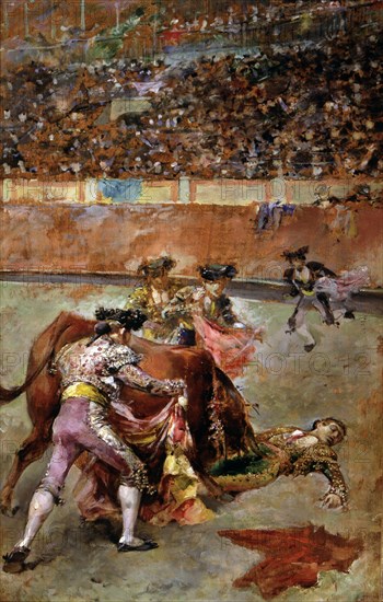 Manuel García Espartero (1865-1894), Spanish bullfighter, catch and death in the square in Madrid?