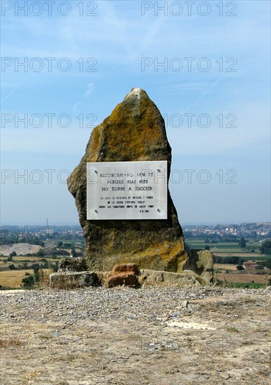 Monolith at the high point where the defense of the 'Tossal del Deu' known as 'El Merengue' was h?