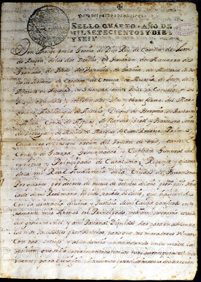 Decreto de Nueva Planta (Decree of New Plant), first page, special political-administrative regim?