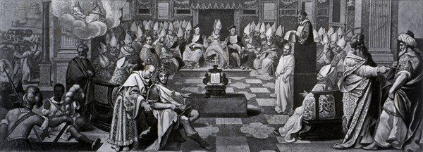 First Council of Nicaea, held in 325 under the pontificate of Pope Sylvester I and the reign of C?