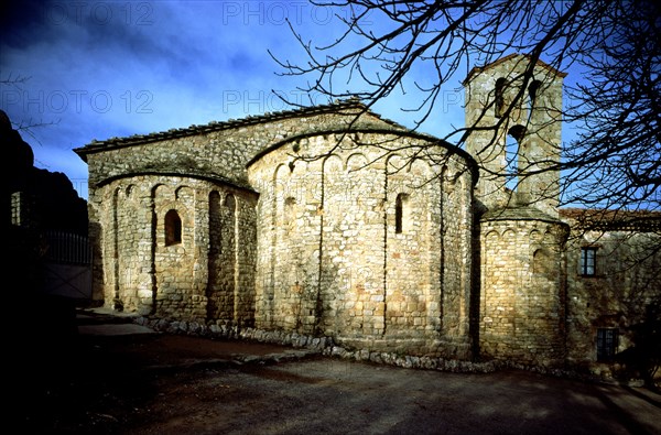 Church of the old monastery of Santa Cecilia in Montserrat, restored and consecrated in 957, view?