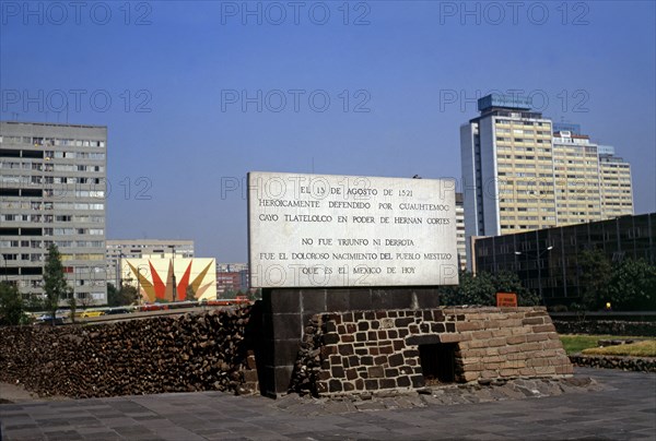 Tlatelolco Ruins, ancient Aztec city, located on the shores of Lake Texcoco now desiccated, in 15?