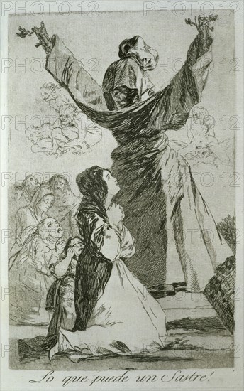Los Caprichos, series of etchings by Francisco de Goya (1746-1828), plate 52: '¡Lo que puede un s?