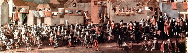 Entrance of viceroy Morcillo in Potosi, detail of the painting by Melchor Perez de Holguin.