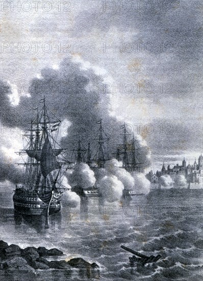 War of American Independence, taking of Pensacola (Florida) by the Spanish fleet commanded by Ber?