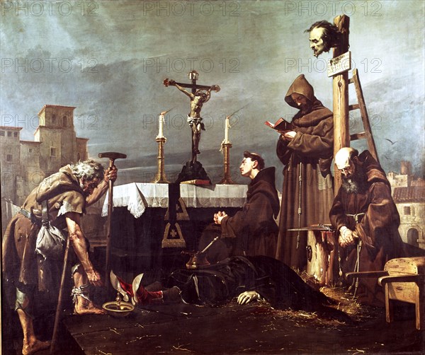 Beheading of Don Alvaro de Luna, oil by José Rodriguez de Losada.