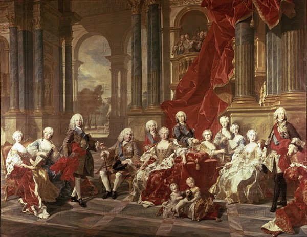 The family of Philip V, 1743, oil on canvas by Louis Van Loo.