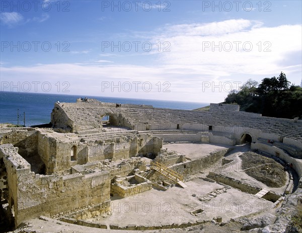 View of the Roman theater of Tarraco, it was built in the age of Augustus in the late 1st century?