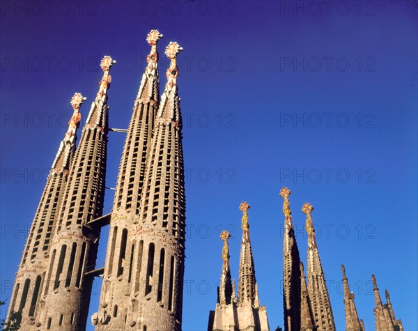 Towers of the Sagrada Familia, top view, by Antoni Gaudí.
