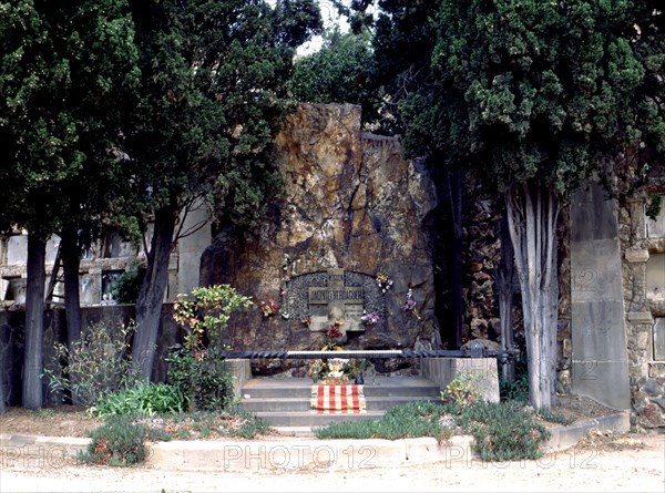 Pantheon in Montjuic cemetery of Mossen Jacinto Verdaguer (1845-1902), Catalan poet and clergyman.